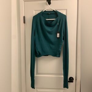 Lush Teal Cowl Neck Sweater - Lush